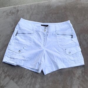 WHBM Size 8 white shorts with silver and rhinestone accents, NEW without tags